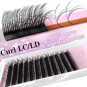 Extensions de cils artisanales noires naturelles multicouches Camellia <span class=keywords><strong>Manga</strong></span> 5D effet désordonné 3D sauvage, nouvelle greffe pour extensions de cils - Product Image 4