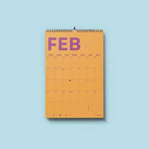 Calendrier imprimé inspiré des plans architecturaux avec détails de dessins techniques et système de référence de grille pour les studios de conception - Product Image 3