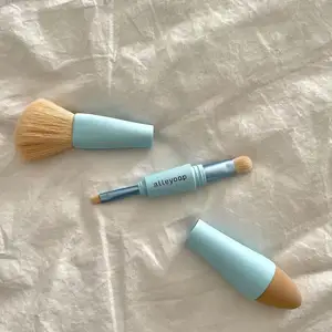 4in1 Travel Makeup Brush Sponge Eyeshadow Eyebrow Liner Blush Blending Brush Powder BuildableDual Ended Makeup Brush