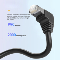 Conector hembra USB 3,0, Cable Ethernet RJ45 de ángulo recto de 90 grados, trenza de cobre puro para ordenadores, escáneres de código de barras, auriculares