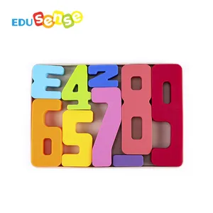 Preschool Early Educational Construction 3D Number Math Learning Soft Sensory Play Silicone Building Blocks Baby Kids Puzzle Toy