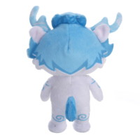 Poupée en peluche Dragon Blanc de style chinois, broderie nuage, cornes bleues, monstre mythique, jouet en peluche, pendentif