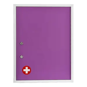 Настенный металлический матовый стеклянный медицинский шкафчик