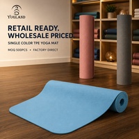 Tapis de yoga TPE couleur unie Yugaland ESG, écologique et antidérapant, pour le bien-être des entreprises, vente en gros directe usine