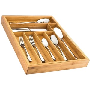 Organizador de cajones expandible de bambú con 7/9 ranuras para cuchillos y cubiertos, organizador de gabinetes de cocina - Product Image 5