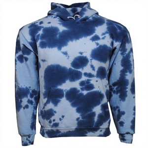 Personnalisé de haute qualité 100% coton polaire écologique mode rue pull à capuche hommes cravate-teint à capuche col fermeture éclair hiver - Product Image 1