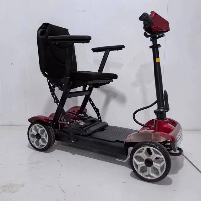 Holladay  4-Wheel Electric Folding Bicycle 250W Portable Electric Four-wheeled Vehicle 40km Range Mobility Scooter for Seniors