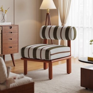 Poltrona Singola di Design Francese con Schienale, Sedia in Legno Massello per Salotto, <span class=keywords><strong>Balcone</strong></span>, Casa Piccola o <span class=keywords><strong>Grande</strong></span> - Product Image 2