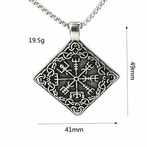 Nordic Men's Stainless Steel Pendant Viking <b>Compass</b> Necklace Geometric Design Gift Jewelry - Product Image 5