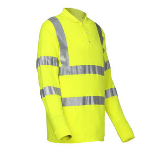 モッアクリル生地ハイビス長袖ポロシャツ,高視認性で安全性の良い作業服反射難燃性 - Product Image 2