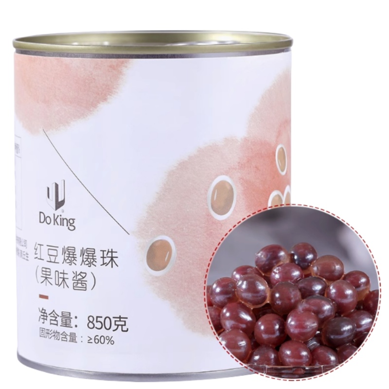 Doking Premium Canned 850g Red Beans Health and Fresh Popping Boba Bubble Tea Ingredients