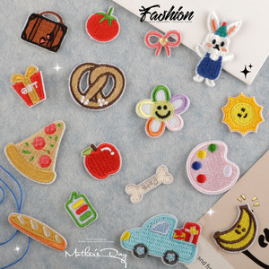 刺繍パッチ DIY アカウントアクセサリー オリジナル漫画食品韓国ワッペン刺繍ラベルパッチ布パッチ - Product Image 1