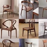 Chaise de salle à manger en bois massif de noyer noir nord-américain, style nordique moderne, avec dossier, meubles de salle à manger pour la maison, en provenance de Chine
