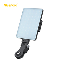 NiceFoto lampu ring 5W portabel isi ulang, lampu pengisi Video riasan untuk ponsel dan Laptop