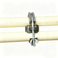 Collier de serrage en U pour tuyau, filetage UNC classe 4, doublure en caoutchouc, en acier au carbone galvanisé, support croisé double tube pour montage de mât d'antenne TV