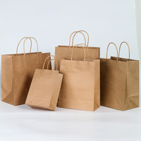 Sac fourre-tout en papier kraft biodégradable personnalisable à fond carré pour emballage alimentaire à emporter, cadeau, publicité, en stock, imprimé UV, bougie