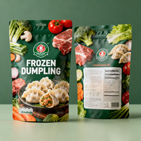 Sachet d'emballage Doypack en plastique sur mesure pour boulettes surgelées, certifié BRC, pour l'emballage alimentaire des boulettes
