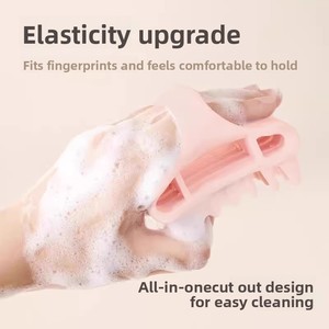 Peigne carré en gel de silice tendance pour le lavage des cheveux, massage du cuir chevelu, outil de nettoyage spécifique pour la tête et les cheveux des enfants et bébés, vente en gros - Product Image 2