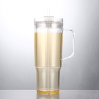 Gobelet isotherme écologique à double paroi de 40 oz avec paille, isolation thermique 0-6 heures, trou pré-percé, couvercle en plastique type globe à neige