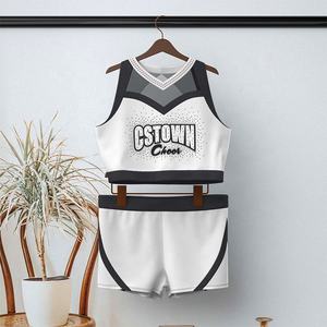 गर्म बिक्री डिजिटल मुद्रण सेक्सी जयकार के लिए नृत्य पोशाक आरामदायक चियरलीडिंग नृत्य टीम बनियान शॉर्ट्स महिलाओं - Product Image 1