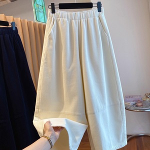 Corduroy Pants Women Wide Leg High Waist Loose Fit Winter Style Straight Leg Cropped Pants Breathable Thickened Fleece Lined - Product Image 5