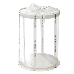 Imee Customized Transparent <strong>Cake</strong> <strong>Box</strong> 6 8 10 Inch Foldable Birthday Gift Packing <strong>Box</strong> with Free Logo 2mm Thick for Food - Product Image 2