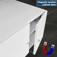 Meuble de rangement mobile moderne pour imprimante et copieur, avec 2 portes, noir et blanc, pour bureau ou chambre