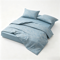 Parure de lit en microfibre de polyester, drap-housse, housse de couette, taies d'oreiller, vente en gros