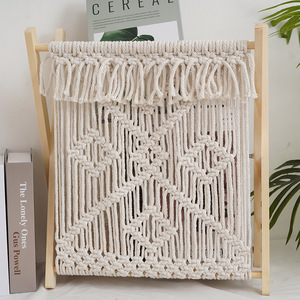 Nordic Style Cotton Rope Woven Magazine Rack Storage <b>Shelf</b> <b>Desktop</b> Book Holder Foldable Home Decor Photo Prop - Product Image 1