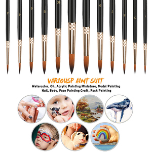 12 pezzi <span class=keywords><strong>Set</strong></span> di <span class=keywords><strong>pennelli</strong></span> <span class=keywords><strong>per</strong></span> <span class=keywords><strong>pennelli</strong></span> professionali con punta rotonda spazzola in Nylon <span class=keywords><strong>per</strong></span> capelli in acrilico <span class=keywords><strong>per</strong></span> <span class=keywords><strong>pittura</strong></span> ad olio ad acquerello - Product Image 4