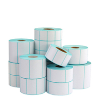 Taille personnalisée support vierge personnalisé continu 50x30 rouleau d'autocollant d'étiquette thermique directe pour l'emballage de sac de nourriture