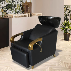 Sillón de Lavacabezas para Salón de Belleza y Spa Capilar, Equipo de Spa para Cabeza, Cama de Lavacabezas Negra con Patas Elevadas - Product Image 1