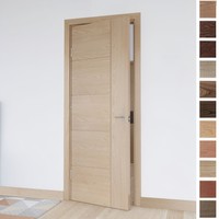 Porte d'entrée extérieure moderne de luxe italienne BASEN, anti-effraction, en bois massif pré-monté, pour villa, maison, appartement, hôtel, garantie 5 ans