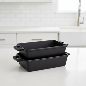 Ensemble de 2 moules à <span class=keywords><strong>pain</strong></span> en fonte écologiques et durables avec couvercle pour la cuisson des plats et des gâteaux - Product Image 3