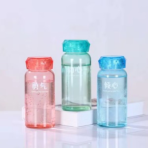 New Custom logo Cute Colorful Diamond Cup Glass Portable Handy Promotional Gifts Advertising Cup Water Bottle