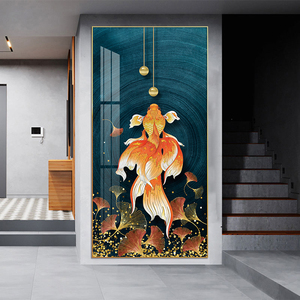 Une carpe orange peintures et art mural pour la décoration de la maison mer vie <span class=keywords><strong>poisson</strong></span> animal cristal porcelaine peinture impression sur toile et poster - Product Image 3