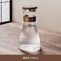 Carafe à eau en verre durable de haute qualité, résistante à la chaleur, avec tasse, bouteille portable, bouilloire, pour vin rouge, jus, bière, usage domestique