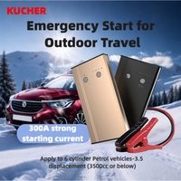 Démarreur de moto et voiture multifonctionnel 12V Golden LED 6000mAh 22.2Wh 300A, compact, portable, avec fonction de chargeur et booster de batterie