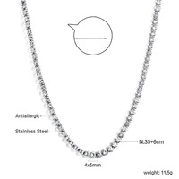 Collier Tennis Élégant en Acier Inoxydable avec Chaîne à Maillons Ovales en Zircon, Bijou de Haute Couture Scintillant et Coloré TGXL15319