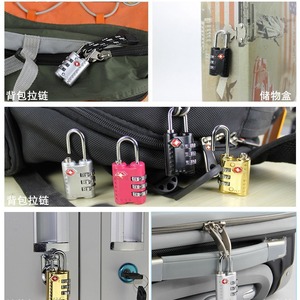 TSA Approved Combination Luggage Lock Zinc Alloy Brushed Silver Travel Security <b>Padlock</b> 4mm Shackle - Product Image 5