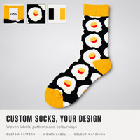 Chaussettes à thème petit-déjeuner pour femmes et hommes, chaussettes décontractées à motif œuf pour cuisine, cadeau pour cuisinier, usage quotidien, logo personnalisé