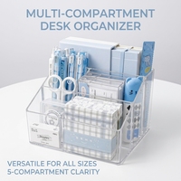 Porte-stylo en acrylique transparent Ensemble organisateur de bureau de maquillage en acrylique