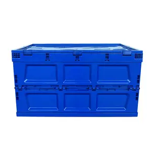 Recycle Plastic Compartment Storage Bulk Crates Box Bins Crates Fold Up Plastic Boxes With Lid Collapsible Crates