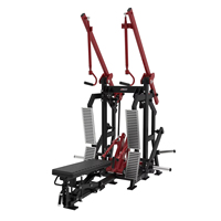 Machine Commerciale 2-en-1 Lat Pulldown et Rameur Longue, Équipement de Gymnastique à Double Fonction avec Poulie pour l'Entraînement de la Force du Dos