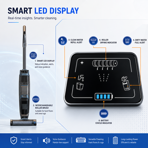 OEM Cordless Wet <b>Dry</b> Vacuum Cleaner Self Cleaning Floor Washer with Hot Air Drying 15KPa for Home Cleaning - Product Image 2