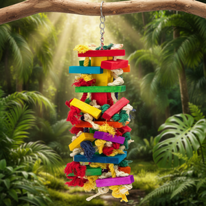 Eco-Friendly Natural Wood Chewing Bird <strong>Parrot</strong> Beak <strong>Toy</strong> Soft Plush Cotton Tearing <strong>Toy</strong> for African <strong>Grey</strong> <strong>Parrots</strong> Packaged in Carton - Product Image 1