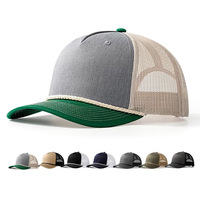 Gorra de Béisbol Unisex Personalizada de 5 Paneles, Estilo Camionero, de Malla Bicolor, Alta Calidad, Transpirable, 100% Algodón, Protección Solar