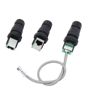 Waterdichte Rj45 Kabel Connector Draad 24awg Insert Boven Nylon Verlengkabel Signaal Connector