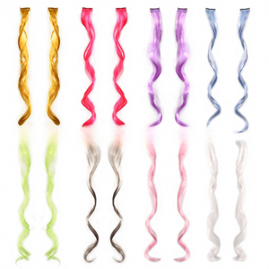 Extensions de cheveux synthétiques <span class=keywords><strong>Wowei</strong></span> 22 pièces, mèches colorées à clipser, multicolores - Product Image 3