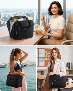 Bolsa de Almuerzo Plegable Aislada de Poliéster para Mujer, Grande, 15.5L, Nevera Portátil Impermeable con Tapa Triangular Antideslizante de Lujo - Product Image 6